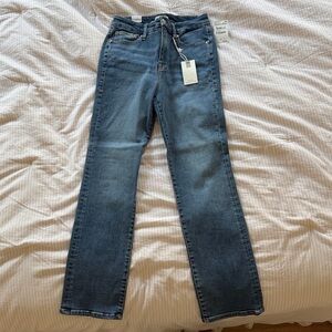Good American Good Legs Straight Jeans in Blue BRAND NEW WITH TAGS